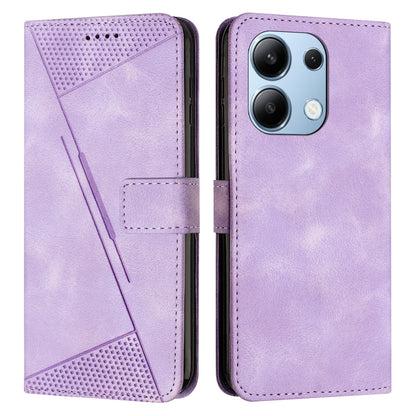 Xiaomi Redmi Note 13 4G Dream Triangle Leather Wallet Phone Case with Lanyard, Card Slot, Cash Compartment, Foldable Kickstand, Shockproof PU TPU Protective Cover