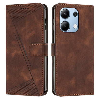 Xiaomi Redmi Note 13 4G Dream Triangle Leather Wallet Phone Case with Lanyard, Card Slot, Cash Compartment, Foldable Kickstand, Shockproof PU TPU Protective Cover