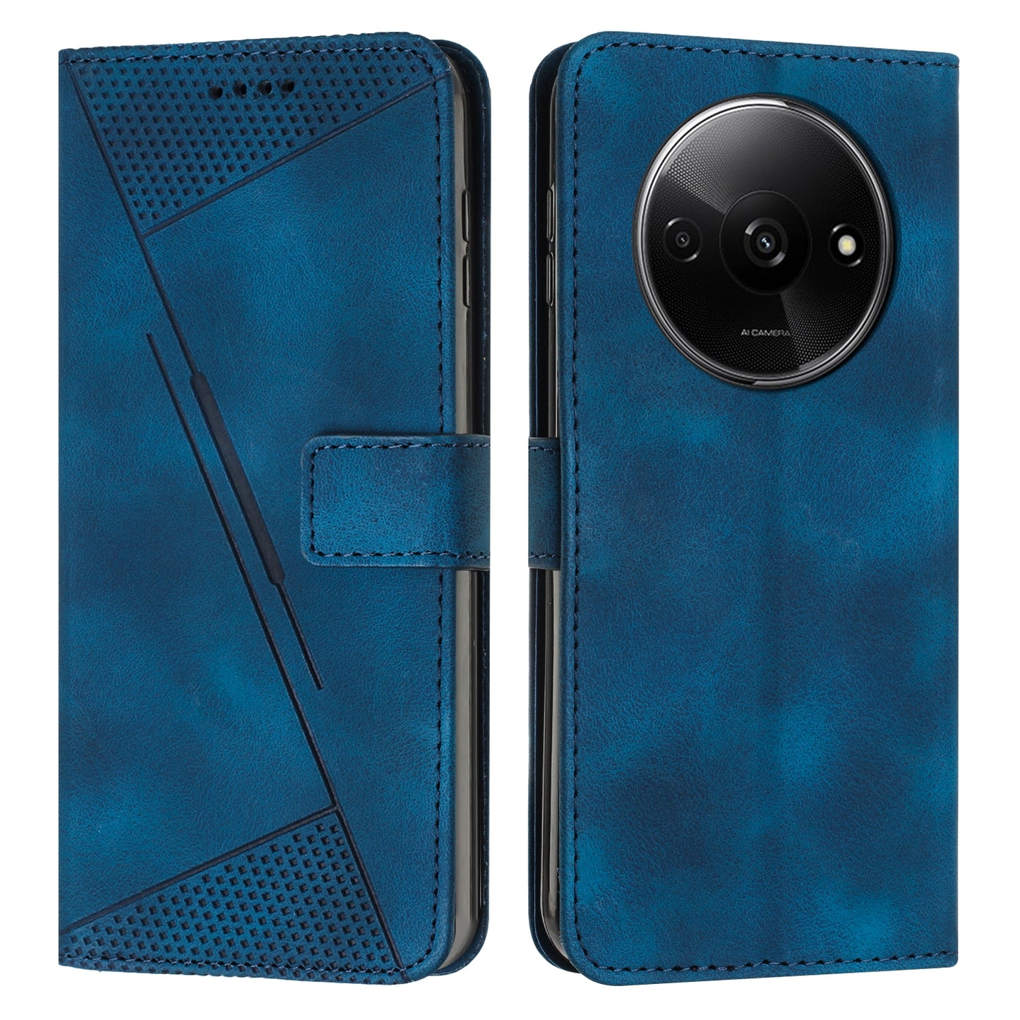 Xiaomi Redmi A3 Dream Triangle Leather Wallet Phone Case with Lanyard, Card Slot, Cash Compartment, Foldable Kickstand, Shockproof PU TPU Protective Cover
