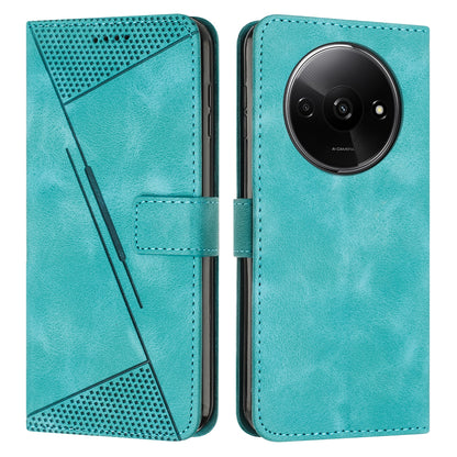 Xiaomi Redmi A3 Dream Triangle Leather Wallet Phone Case with Lanyard, Card Slot, Cash Compartment, Foldable Kickstand, Shockproof PU TPU Protective Cover