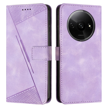 Xiaomi Redmi A3 Dream Triangle Leather Wallet Phone Case with Lanyard, Card Slot, Cash Compartment, Foldable Kickstand, Shockproof PU TPU Protective Cover