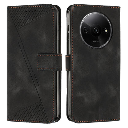 Xiaomi Redmi A3 Dream Triangle Leather Wallet Phone Case with Lanyard, Card Slot, Cash Compartment, Foldable Kickstand, Shockproof PU TPU Protective Cover