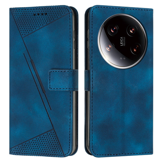 Xiaomi 14 Ultra Dream Triangle Leather Wallet Phone Case with Lanyard, Card Slot, Cash Compartment, Foldable Kickstand, Shockproof PU TPU Protective Cover