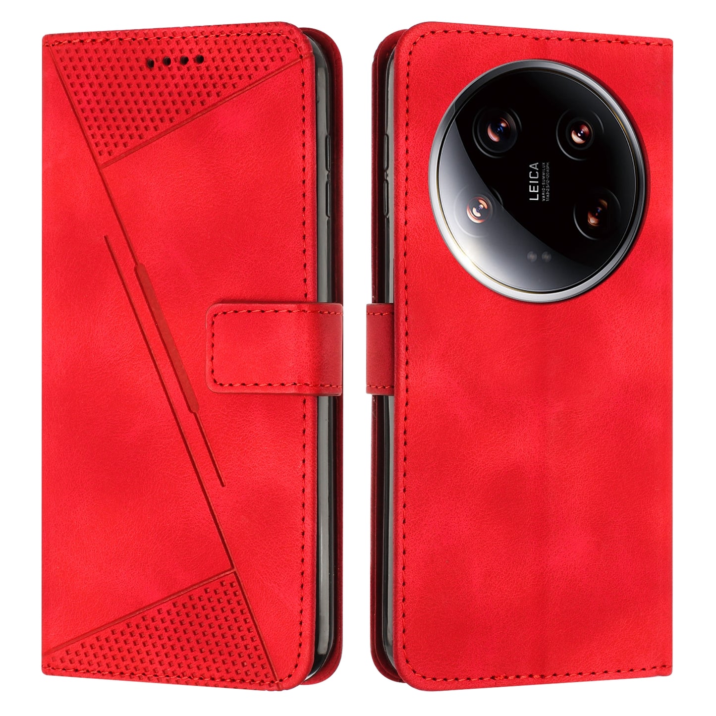 Xiaomi 14 Ultra Dream Triangle Leather Wallet Phone Case with Lanyard, Card Slot, Cash Compartment, Foldable Kickstand, Shockproof PU TPU Protective Cover