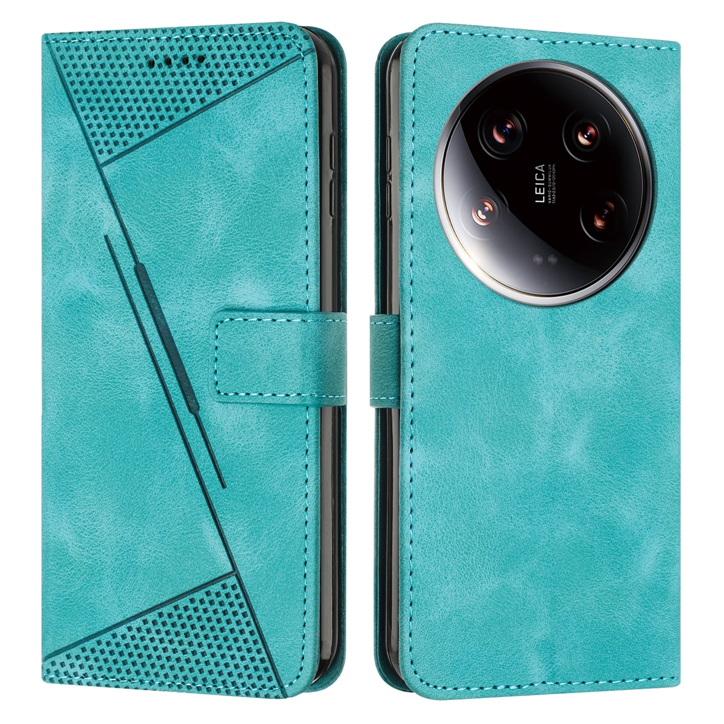 Xiaomi 14 Ultra Dream Triangle Leather Wallet Phone Case with Lanyard, Card Slot, Cash Compartment, Foldable Kickstand, Shockproof PU TPU Protective Cover