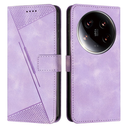 Xiaomi 14 Ultra Dream Triangle Leather Wallet Phone Case with Lanyard, Card Slot, Cash Compartment, Foldable Kickstand, Shockproof PU TPU Protective Cover