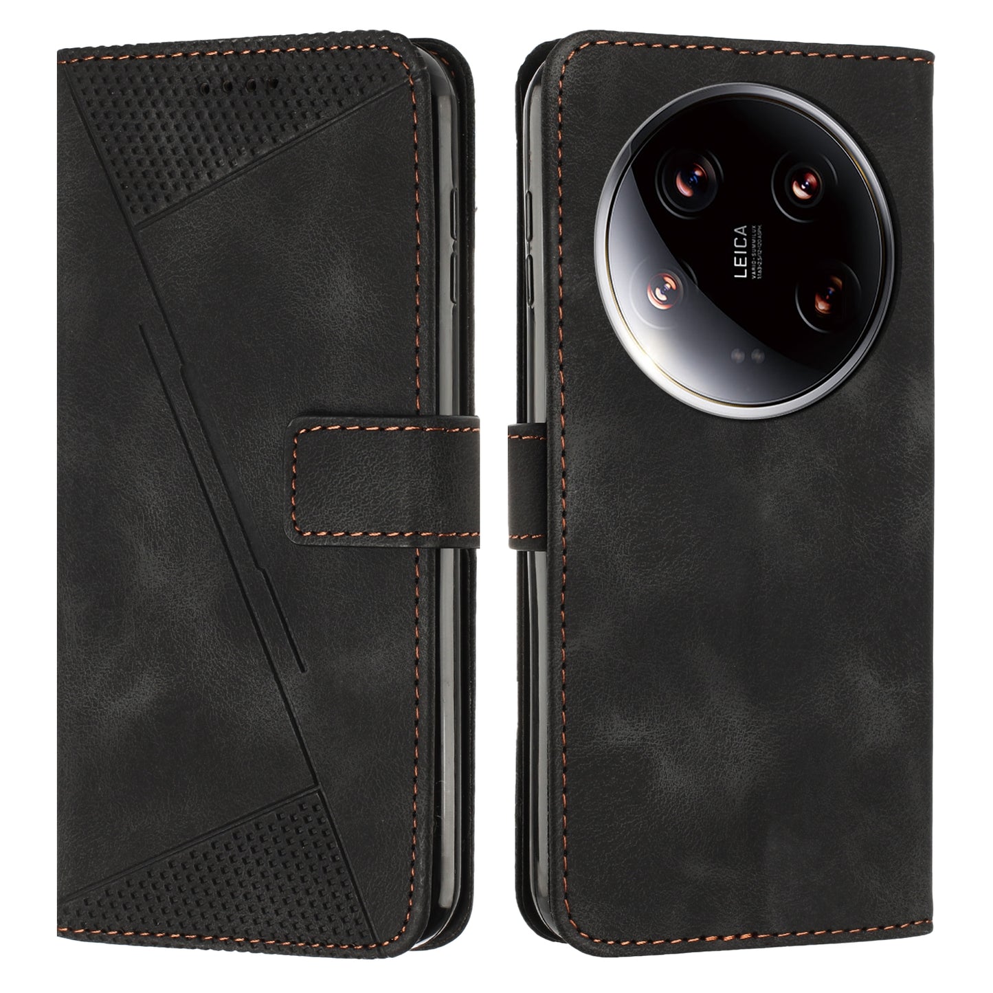 Xiaomi 14 Ultra Dream Triangle Leather Wallet Phone Case with Lanyard, Card Slot, Cash Compartment, Foldable Kickstand, Shockproof PU TPU Protective Cover