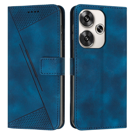 Xiaomi Redmi Turbo 3 Dream Triangle Leather Wallet Phone Case with Lanyard, Card Slot, Cash Compartment, Foldable Kickstand, Shockproof PU TPU Protective Cover
