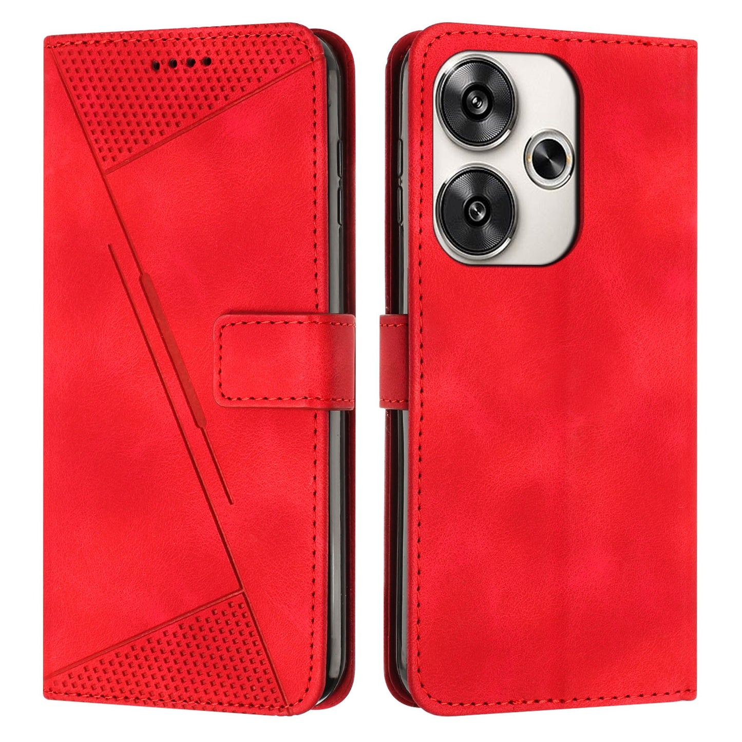 Xiaomi Redmi Turbo 3 Dream Triangle Leather Wallet Phone Case with Lanyard, Card Slot, Cash Compartment, Foldable Kickstand, Shockproof PU TPU Protective Cover