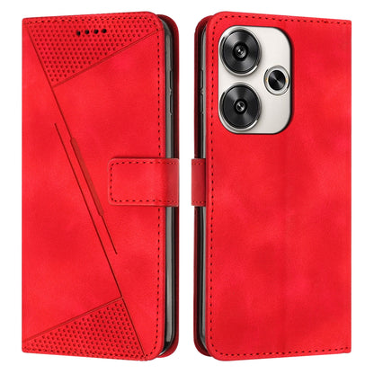 Xiaomi Redmi Turbo 3 Dream Triangle Leather Wallet Phone Case with Lanyard, Card Slot, Cash Compartment, Foldable Kickstand, Shockproof PU TPU Protective Cover