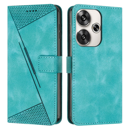 Xiaomi Redmi Turbo 3 Dream Triangle Leather Wallet Phone Case with Lanyard, Card Slot, Cash Compartment, Foldable Kickstand, Shockproof PU TPU Protective Cover