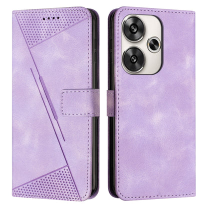 Xiaomi Redmi Turbo 3 Dream Triangle Leather Wallet Phone Case with Lanyard, Card Slot, Cash Compartment, Foldable Kickstand, Shockproof PU TPU Protective Cover