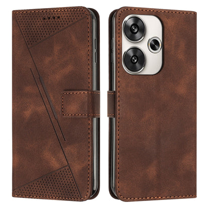 Xiaomi Redmi Turbo 3 Dream Triangle Leather Wallet Phone Case with Lanyard, Card Slot, Cash Compartment, Foldable Kickstand, Shockproof PU TPU Protective Cover