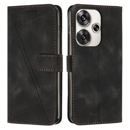 Xiaomi Redmi Turbo 3 Dream Triangle Leather Wallet Phone Case with Lanyard, Card Slot, Cash Compartment, Foldable Kickstand, Shockproof PU TPU Protective Cover