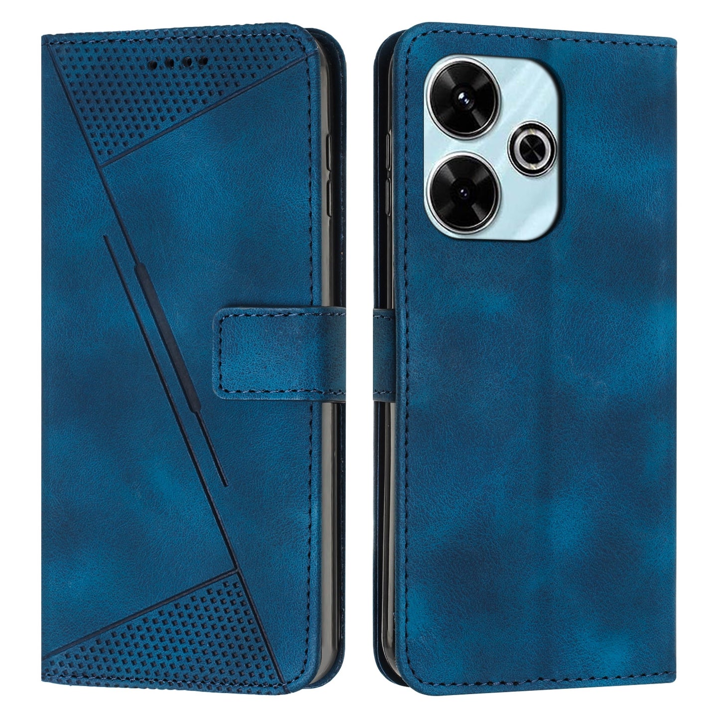 Xiaomi Redmi 13 4G Dream Triangle Leather Wallet Phone Case with Lanyard, Card Slot, Cash Compartment, Foldable Kickstand, Shockproof PU TPU Protective Cover