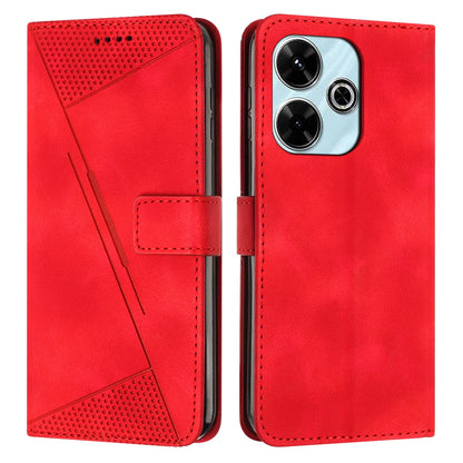 Xiaomi Redmi 13 4G Dream Triangle Leather Wallet Phone Case with Lanyard, Card Slot, Cash Compartment, Foldable Kickstand, Shockproof PU TPU Protective Cover