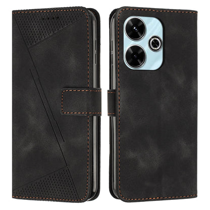 Xiaomi Redmi 13 4G Dream Triangle Leather Wallet Phone Case with Lanyard, Card Slot, Cash Compartment, Foldable Kickstand, Shockproof PU TPU Protective Cover