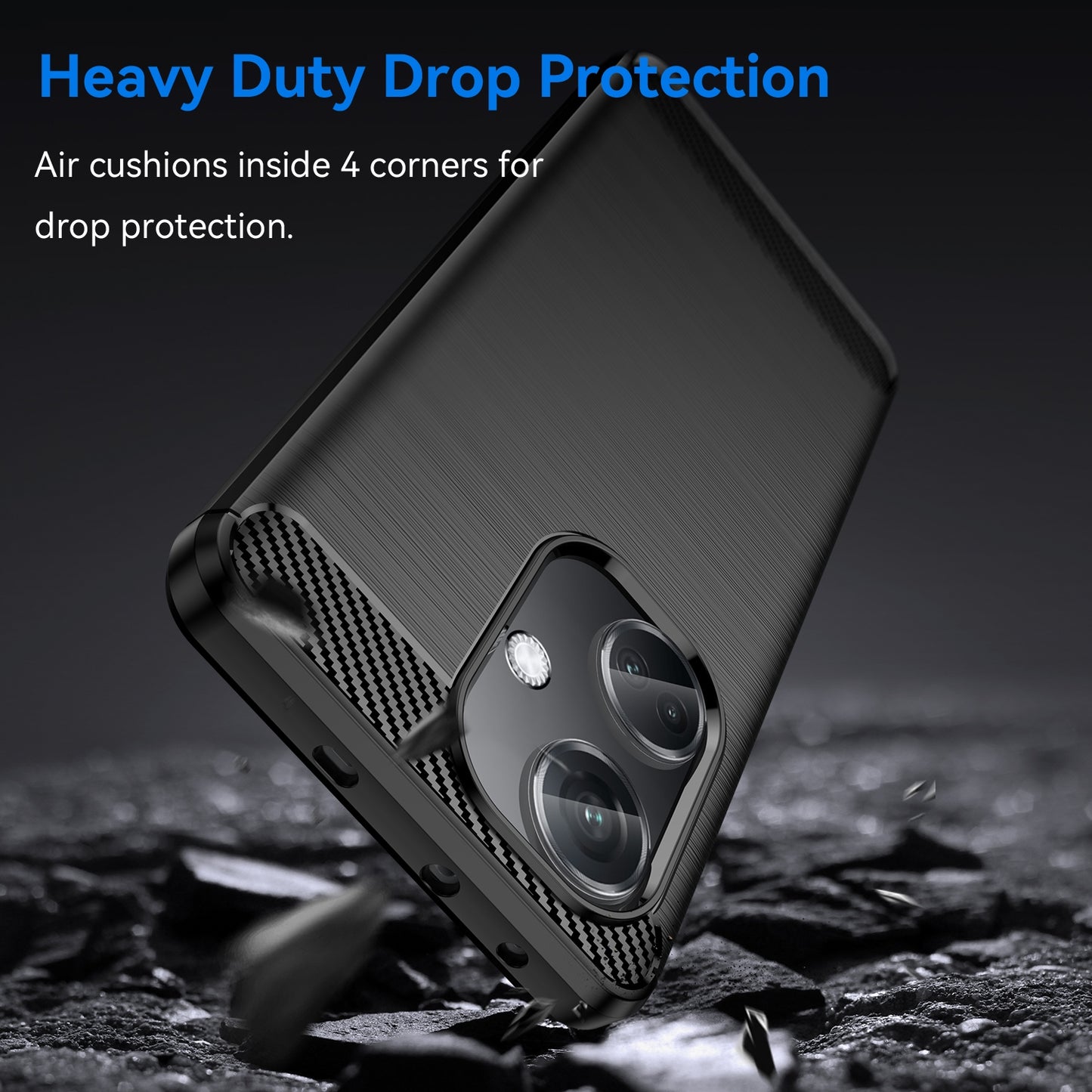 OPPO K11 5G Carbon Fiber Brushed Texture TPU Protective Phone Case Shockproof Slim Cover