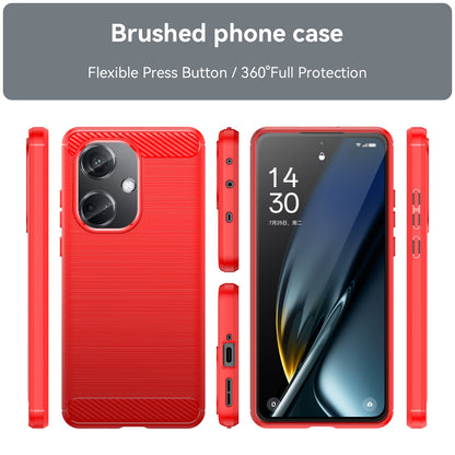 OPPO K11 5G Carbon Fiber Brushed Texture TPU Protective Phone Case Shockproof Slim Cover