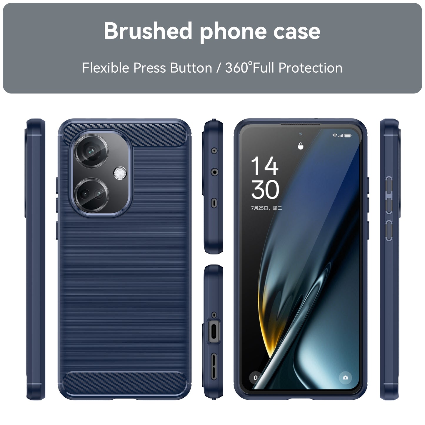 OPPO K11 5G Carbon Fiber Brushed Texture TPU Protective Phone Case Shockproof Slim Cover