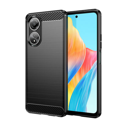 OPPO A58 4G Carbon Fiber Brushed Texture TPU Protective Phone Case Shockproof Slim Cover