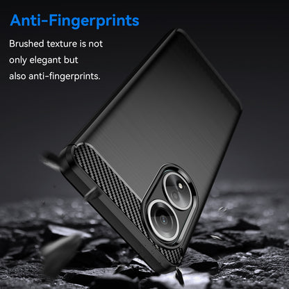 OPPO A58 4G Carbon Fiber Brushed Texture TPU Protective Phone Case Shockproof Slim Cover