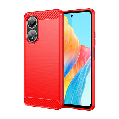 OPPO A58 4G Carbon Fiber Brushed Texture TPU Protective Phone Case Shockproof Slim Cover