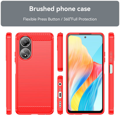 OPPO A58 4G Carbon Fiber Brushed Texture TPU Protective Phone Case Shockproof Slim Cover