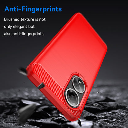 OPPO A58 4G Carbon Fiber Brushed Texture TPU Protective Phone Case Shockproof Slim Cover