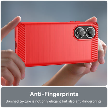 OPPO A58 4G Carbon Fiber Brushed Texture TPU Protective Phone Case Shockproof Slim Cover