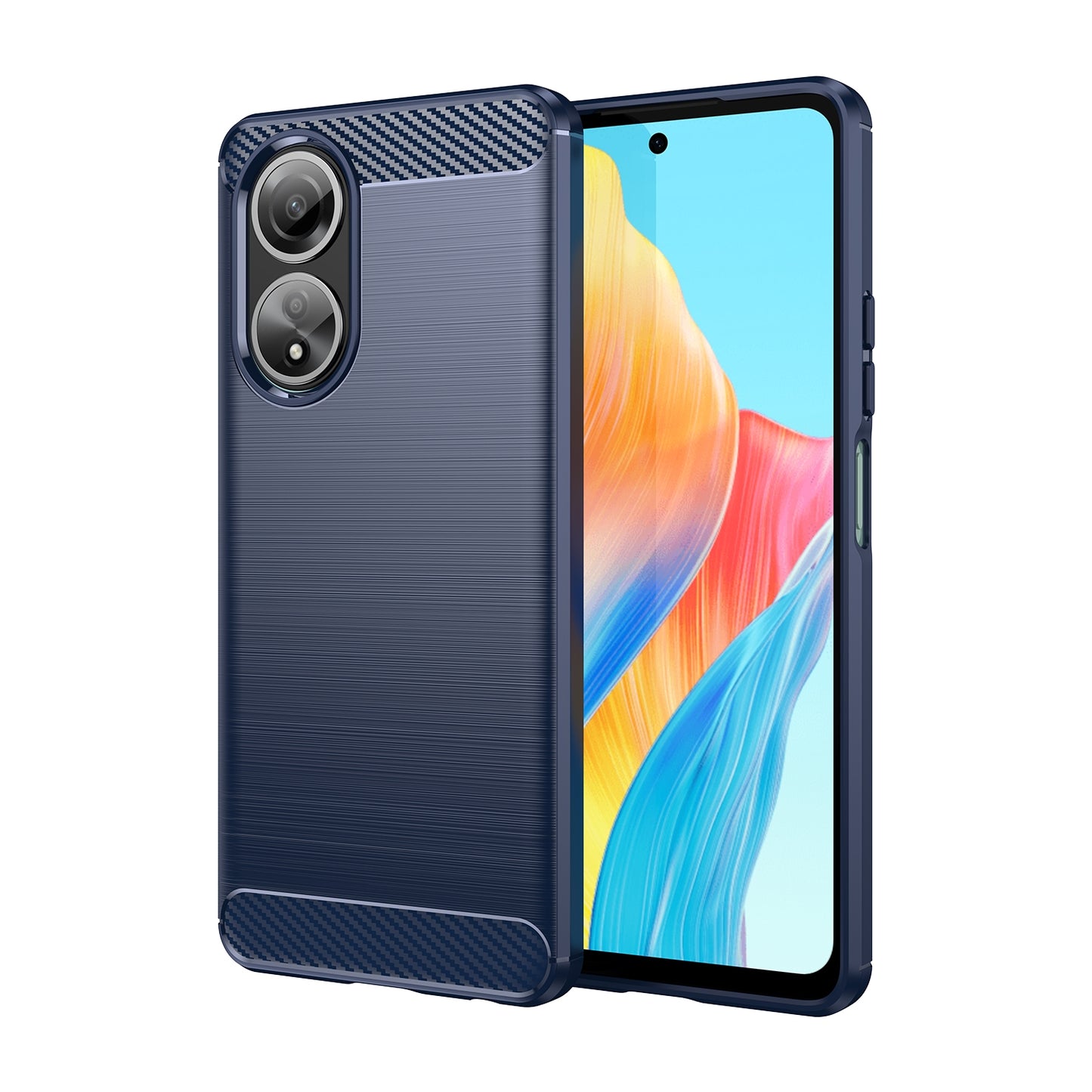 OPPO A58 4G Carbon Fiber Brushed Texture TPU Protective Phone Case Shockproof Slim Cover