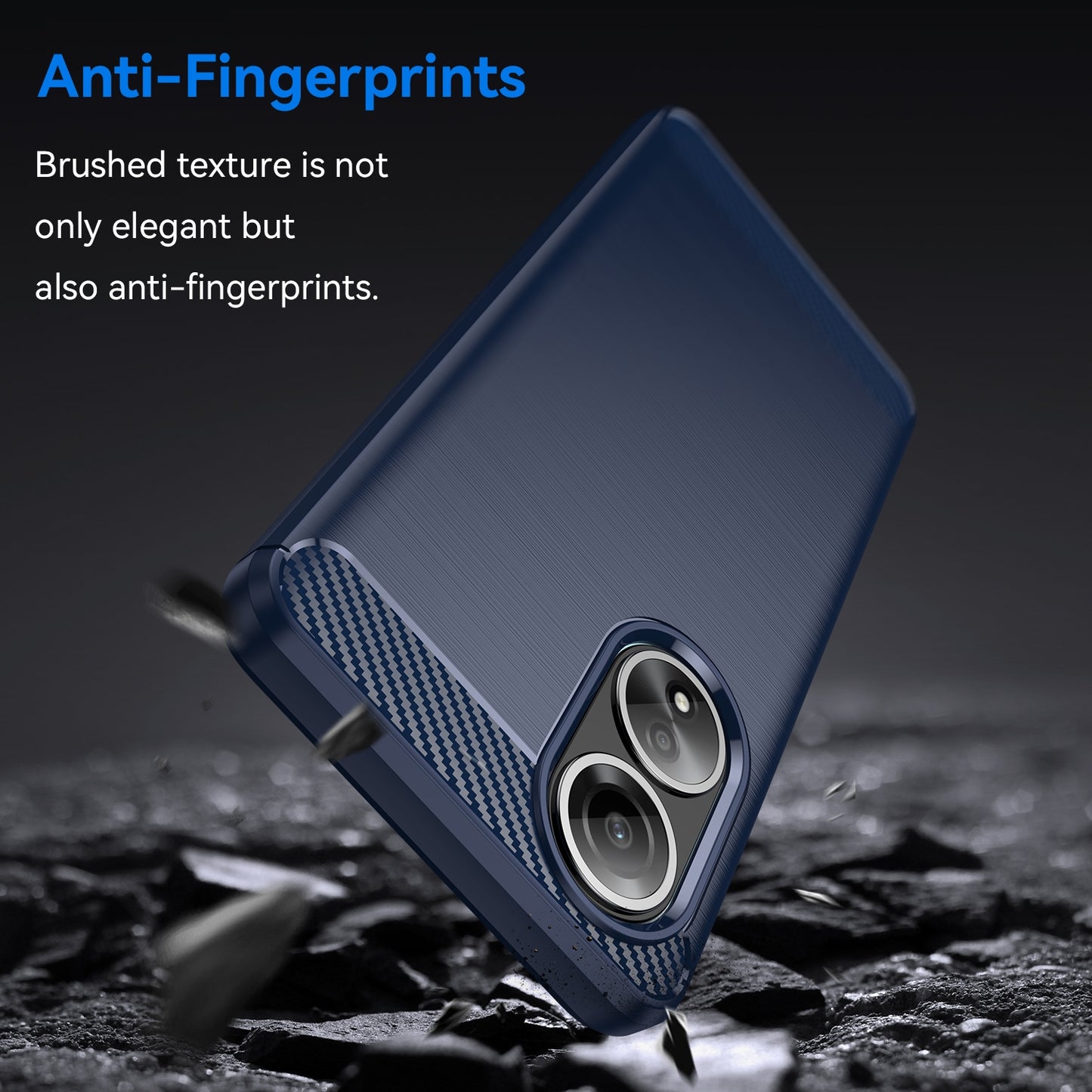 OPPO A58 4G Carbon Fiber Brushed Texture TPU Protective Phone Case Shockproof Slim Cover