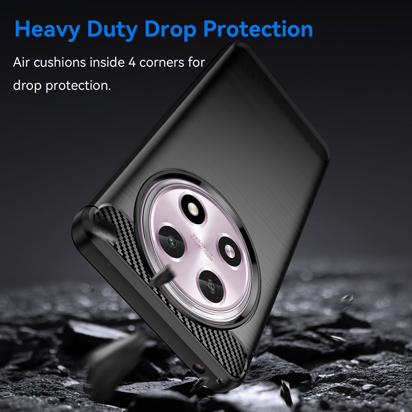 OPPO A2 Pro Carbon Fiber Brushed Texture TPU Protective Phone Case Shockproof Slim Cover