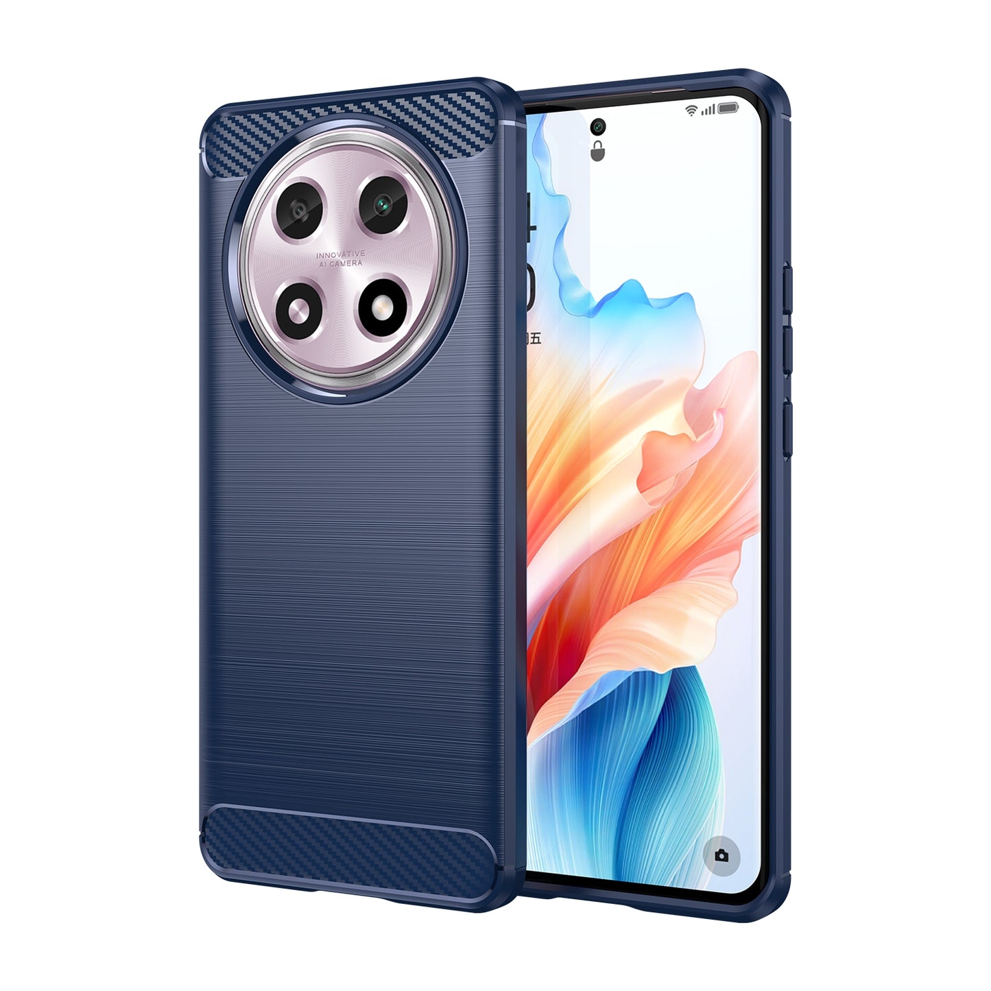 OPPO A2 Pro Carbon Fiber Brushed Texture TPU Protective Phone Case Shockproof Slim Cover
