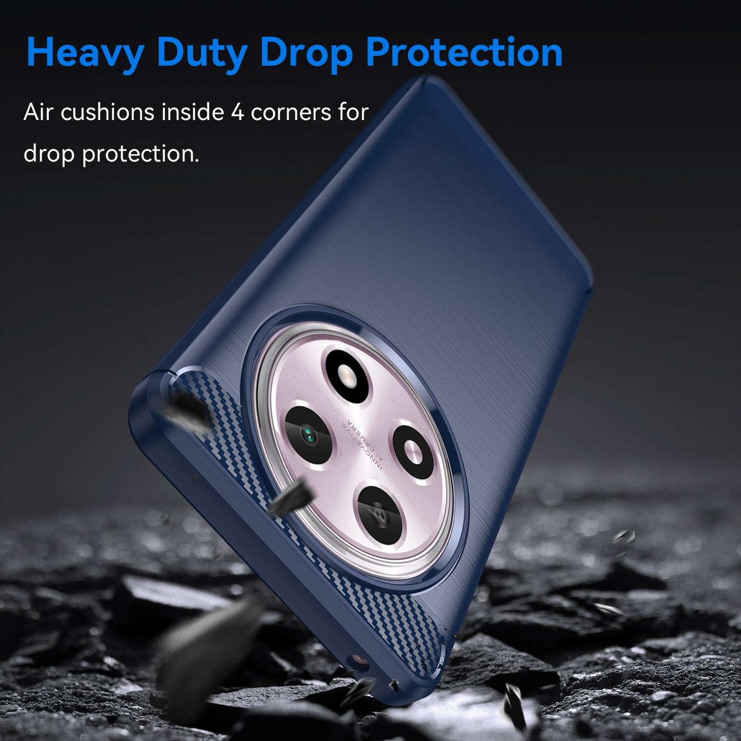 OPPO A2 Pro Carbon Fiber Brushed Texture TPU Protective Phone Case Shockproof Slim Cover