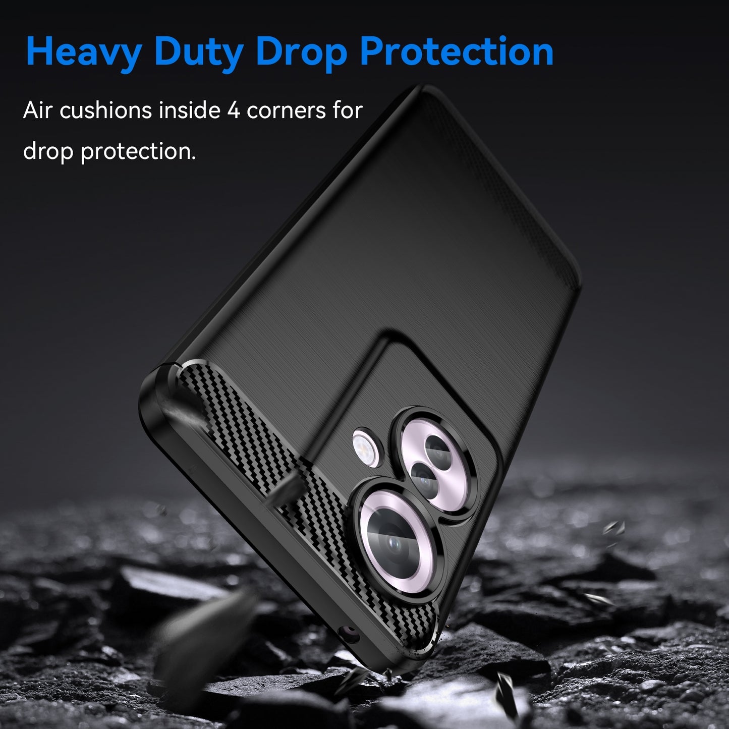 OPPO F25 Pro 5G Carbon Fiber Brushed Texture TPU Protective Phone Case Shockproof Slim Cover