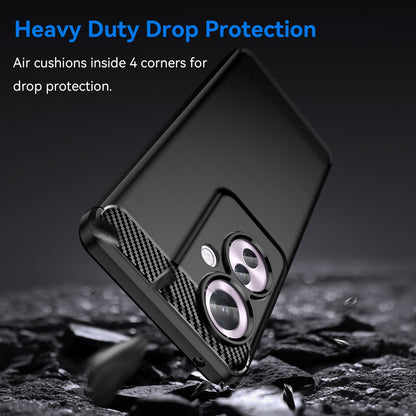 OPPO F25 Pro 5G Carbon Fiber Brushed Texture TPU Protective Phone Case Shockproof Slim Cover