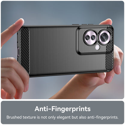 OPPO F25 Pro 5G Carbon Fiber Brushed Texture TPU Protective Phone Case Shockproof Slim Cover