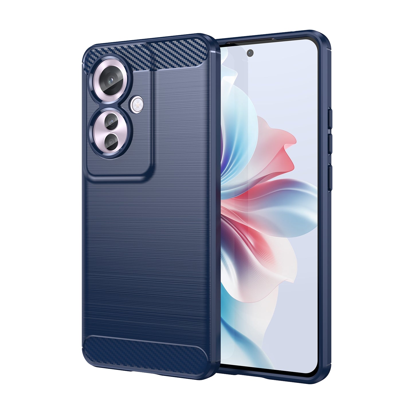 OPPO F25 Pro 5G Carbon Fiber Brushed Texture TPU Protective Phone Case Shockproof Slim Cover
