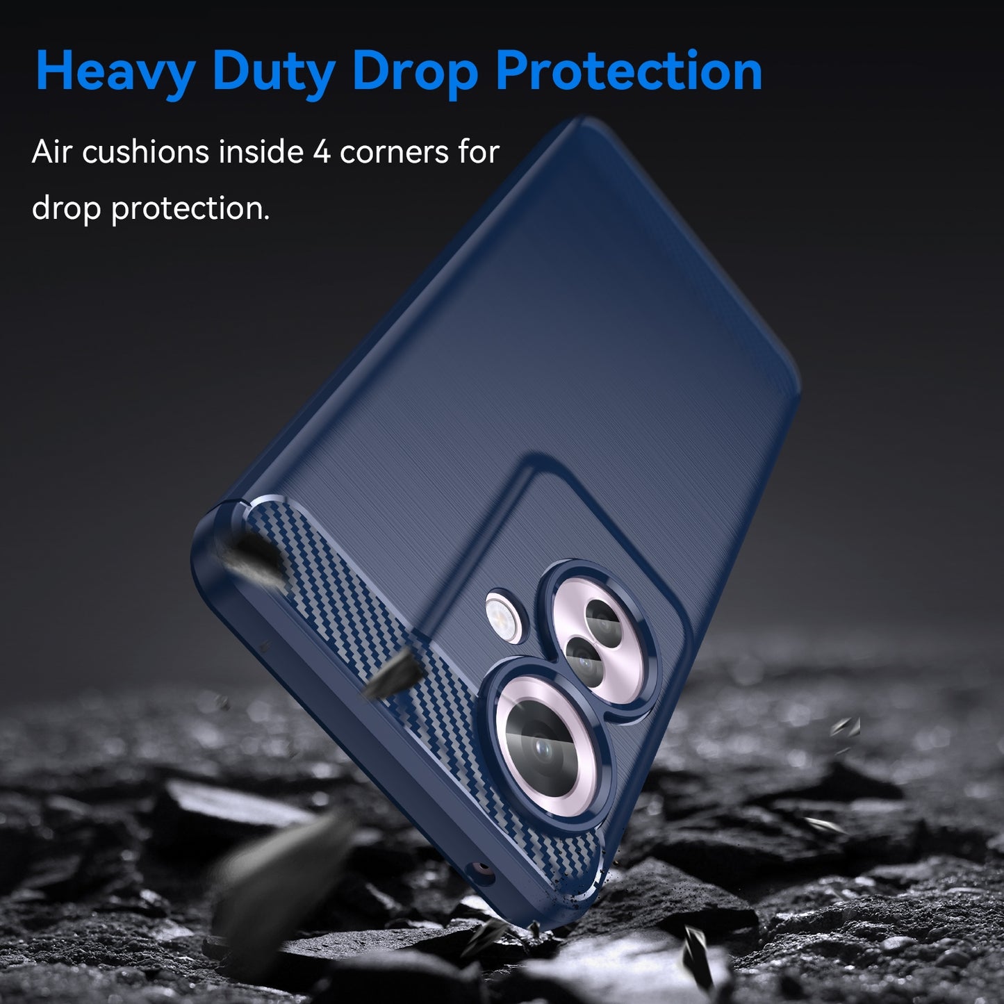 OPPO F25 Pro 5G Carbon Fiber Brushed Texture TPU Protective Phone Case Shockproof Slim Cover