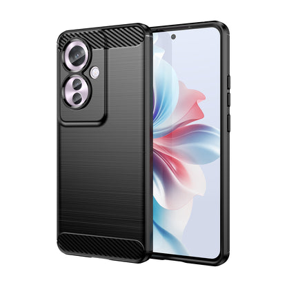 OPPO Reno11 F 5G Carbon Fiber Brushed Texture TPU Protective Phone Case Shockproof Slim Cover