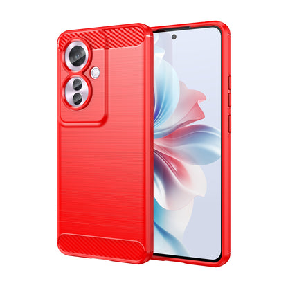 OPPO Reno11 F 5G Carbon Fiber Brushed Texture TPU Protective Phone Case Shockproof Slim Cover