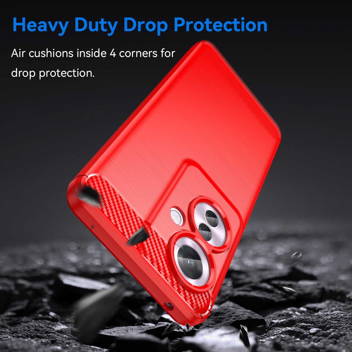 OPPO Reno11 F 5G Carbon Fiber Brushed Texture TPU Protective Phone Case Shockproof Slim Cover