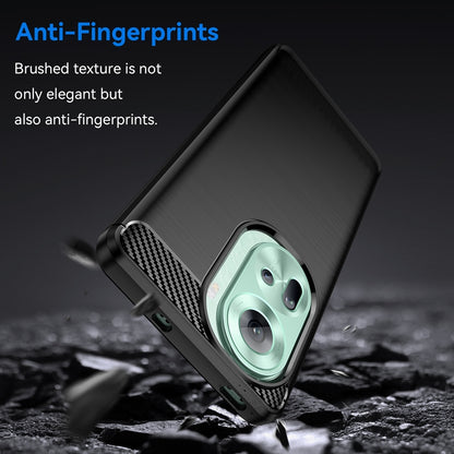 OPPO Reno11 Carbon Fiber Brushed Texture TPU Protective Phone Case Shockproof Slim Cover