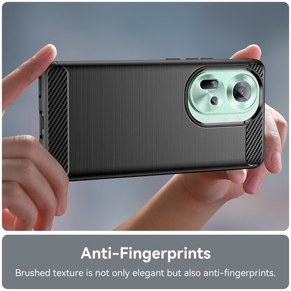 OPPO Reno11 Carbon Fiber Brushed Texture TPU Protective Phone Case Shockproof Slim Cover