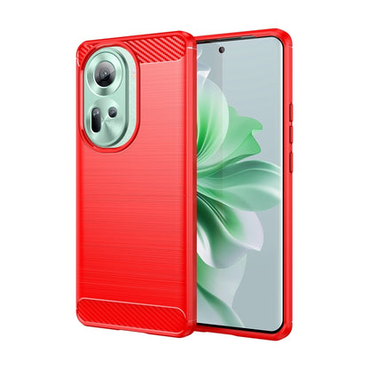 OPPO Reno11 Carbon Fiber Brushed Texture TPU Protective Phone Case Shockproof Slim Cover