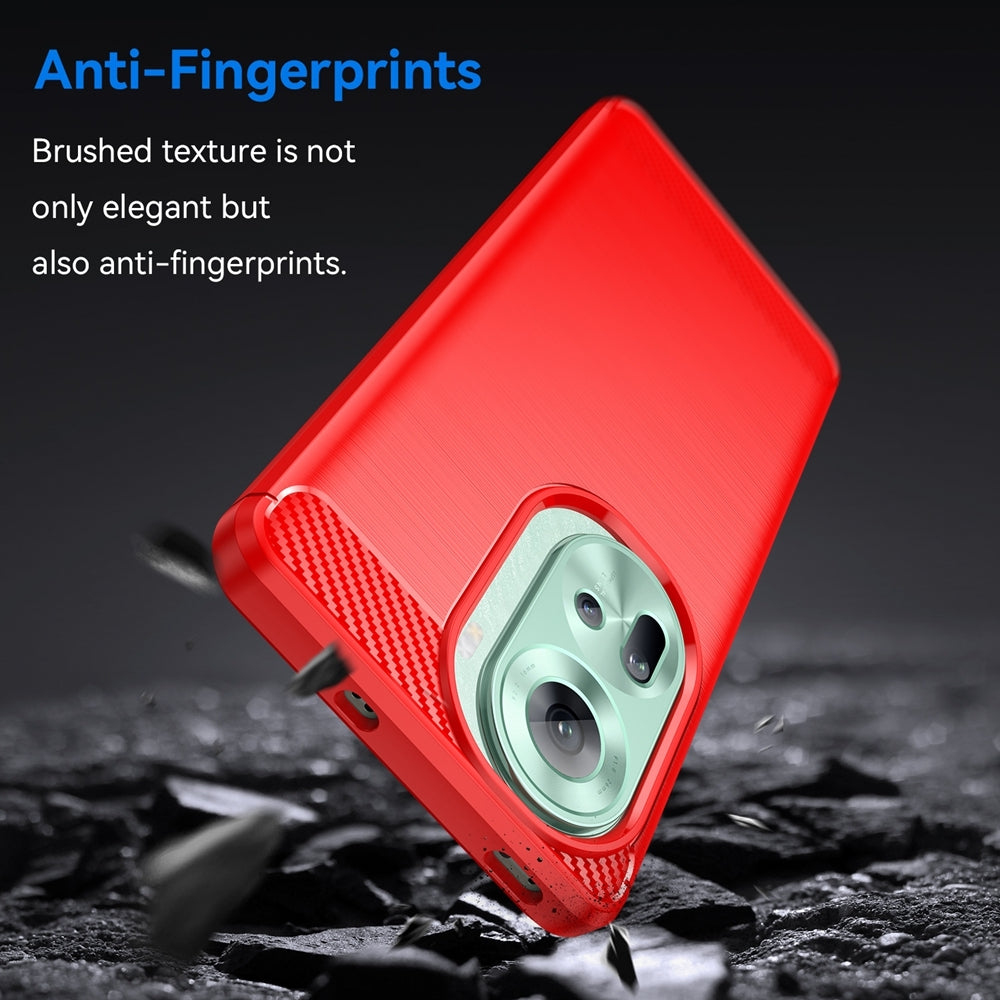 OPPO Reno11 Carbon Fiber Brushed Texture TPU Protective Phone Case Shockproof Slim Cover