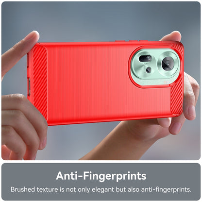 OPPO Reno11 Carbon Fiber Brushed Texture TPU Protective Phone Case Shockproof Slim Cover