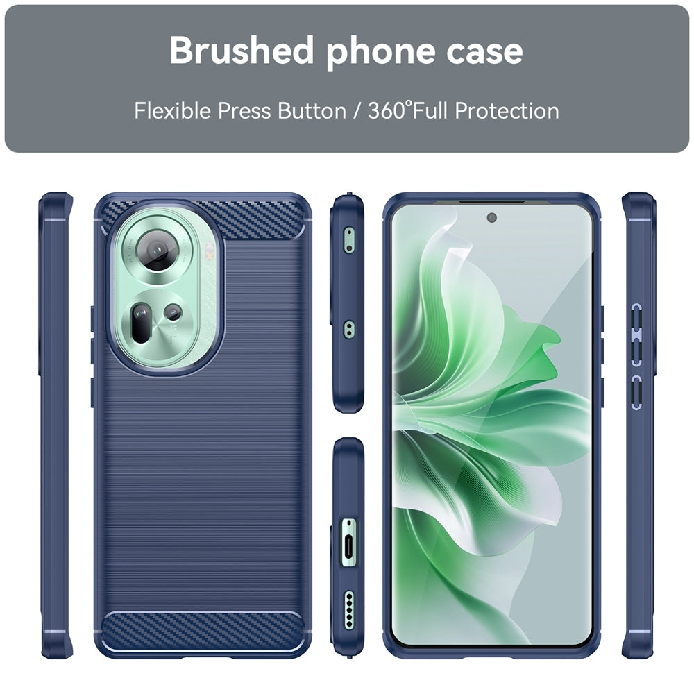 OPPO Reno11 Carbon Fiber Brushed Texture TPU Protective Phone Case Shockproof Slim Cover