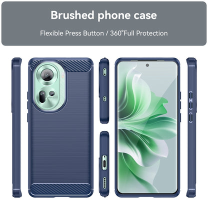 OPPO Reno11 Carbon Fiber Brushed Texture TPU Protective Phone Case Shockproof Slim Cover
